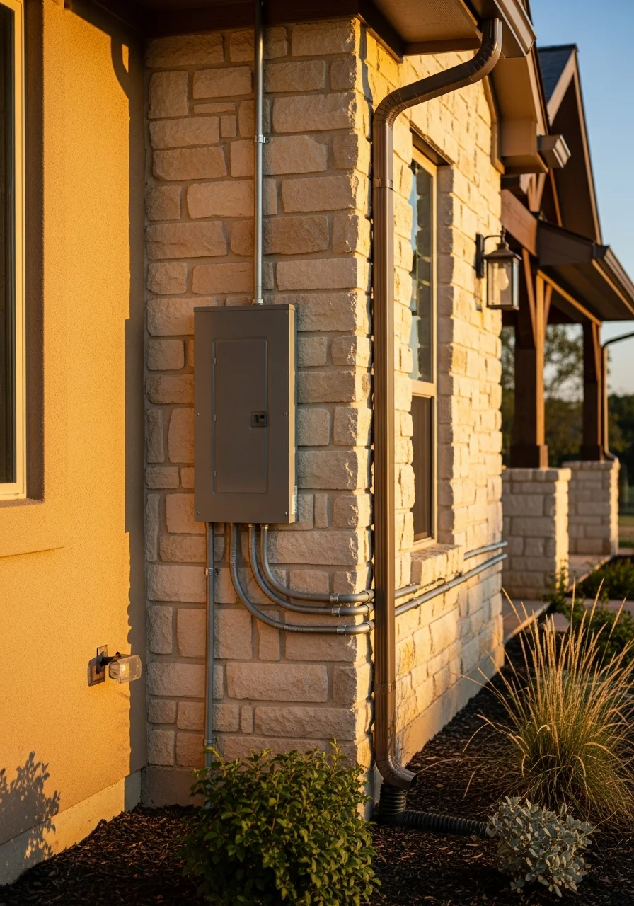 Close-up of a completed Leander home project showing quality exterior finishes and professional details.