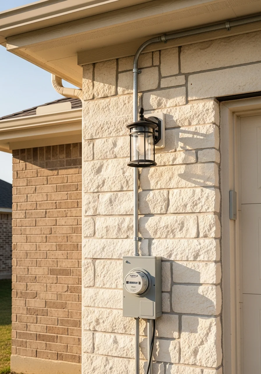 Close-up of a completed exterior project on a Round Rock home with quality finishes and professional details.